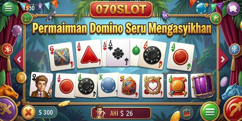 Tampilan gameplay mengasyikkan dari 070SLOT saat bermain Domino.