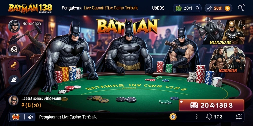 Tangkapan layar utama BATMAN138 menampilkan dealer langsung dan permainan kasino yang mengasyikkan.
