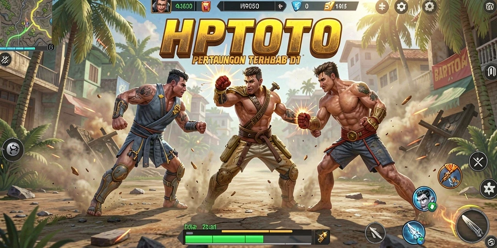 Tampilan menegangkan gameplay HPTOTO di arena Battle Royale.