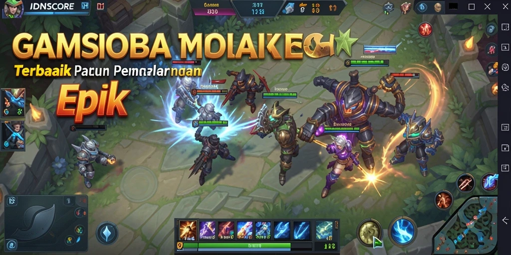 Tampilan gameplay seru dengan pertarungan tim di IDNSCORE.