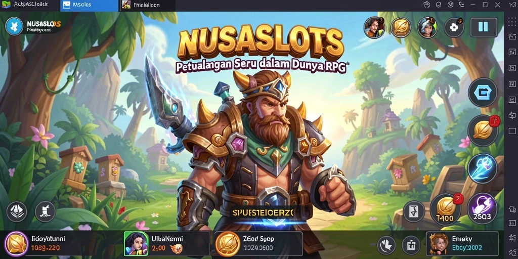 Tampilan gameplay seru dalam NUSASLOTS yang menampilkan karakter beraksi.