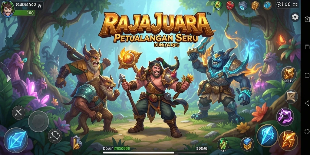 Tampilan gameplay seru dalam dunia RPG fantastis RAJAJUARA.