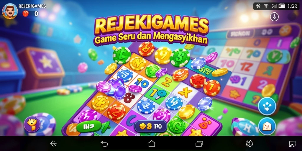 Gameplay Bingo seru dengan grafis menarik di REJEKIGAMES.