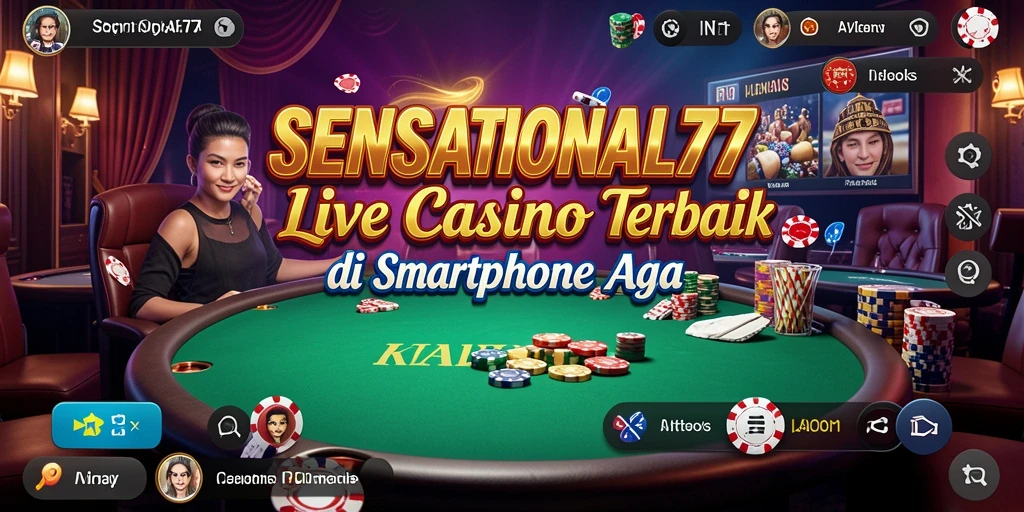 Tampilan permainan Live Casino SENSATIONAL77 dengan dealer profesional.