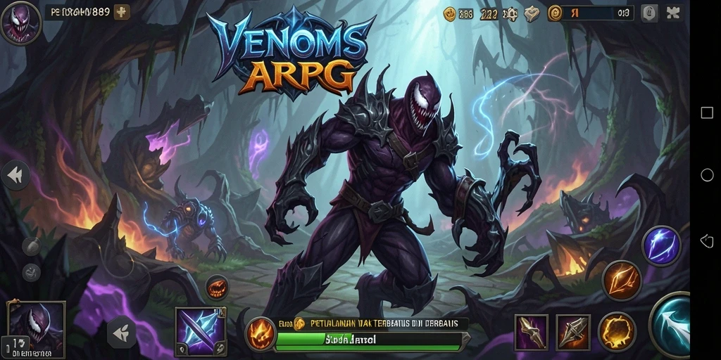 Tampilan gameplay yang mendebarkan dalam VENOM889 ARPG.