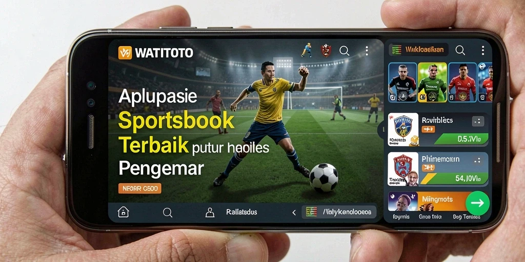 Screenshot gameplay WATITOTO menampilkan taruhan langsung dan statistik olahraga.